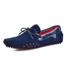 Marca Informal de Verano de Alta Calidad de Los Hombres Suede Leather Slip-On de Los Holgazanes de Conducción Zapatos del Barco Fahion Mens Zapatos Mocasines Hechos A Mano F40
