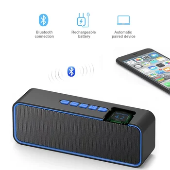 

TWS Bluetooth Speaker V5.0 Column Speaker Bluetooth Soundbar Subwoofer Stereo Support TF card FM Outdoor/Car Speaker