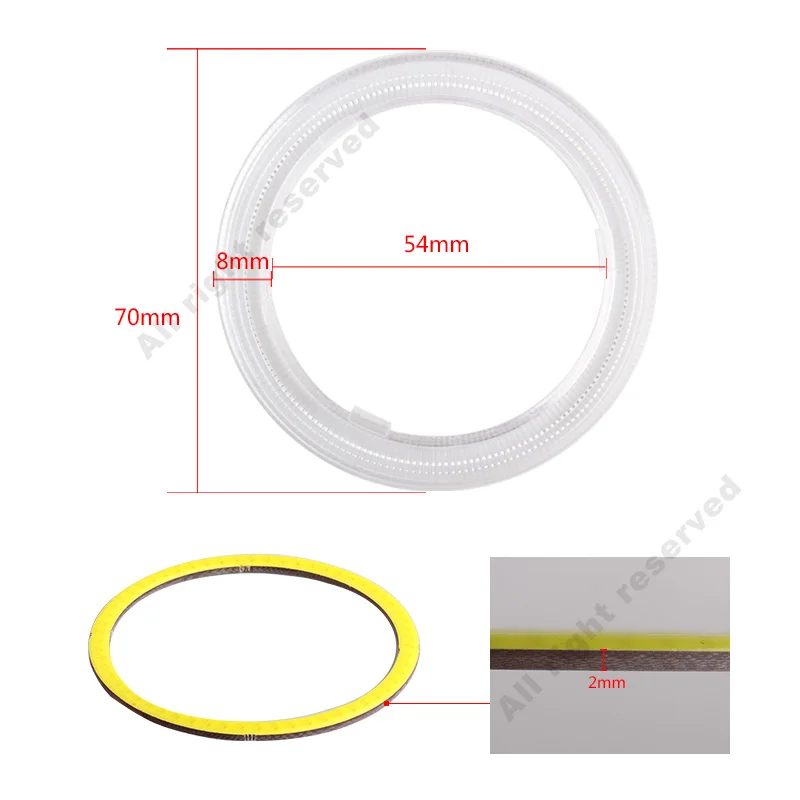 2 шт. ангельские глазки COB светодиодный 6000K автомобильный противотуманный светильник s 60 мм 70 мм 80 мм 90 мм 100 мм 110 мм 120 мм дневной ходовой светильник DRL Halo Кольцо Авто 12 В