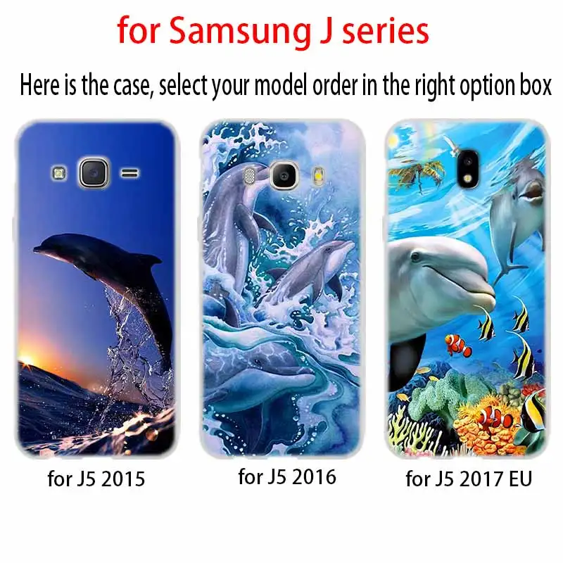 Чехол с изображением дельфина силиконовый чехол из ТПУ для Samsung Galaxy J6 J8 J3 J5 J7 J4 J2 J1