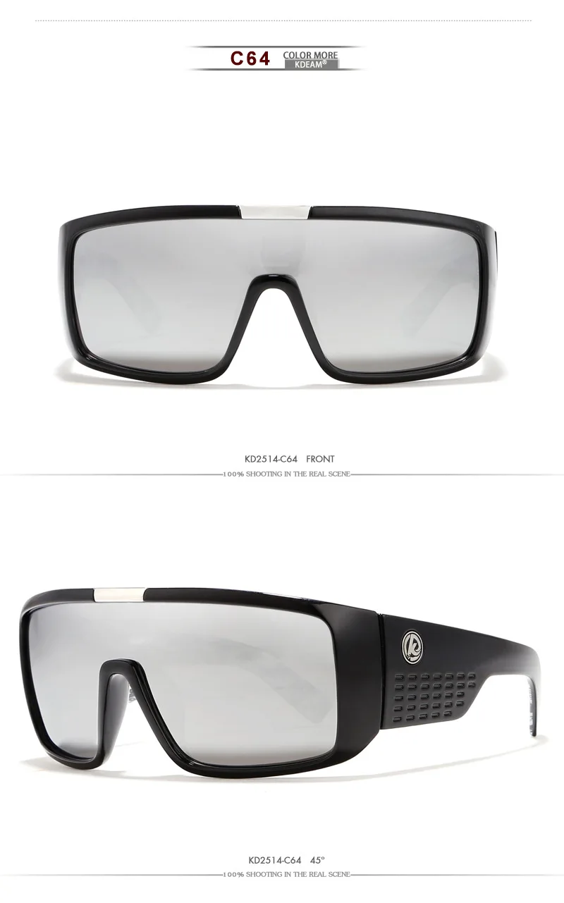 KDEAM, смелый щит, мужские солнцезащитные очки, поляризационные, HD Vision, солнцезащитные очки, на открытом воздухе, не выглядят, как другие, УФ очки, брендовый чехол KD2514