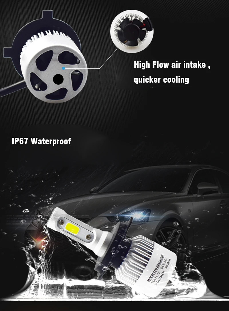 

2pcs 9006/HB4 Led Headlight Bulb S2 Series