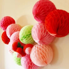 5 шт. 15 см(") Свадебная вечеринка декоративная ткань бумажные шарики цветок соты пастельный ребенок душ день рождения Висячие Цветы