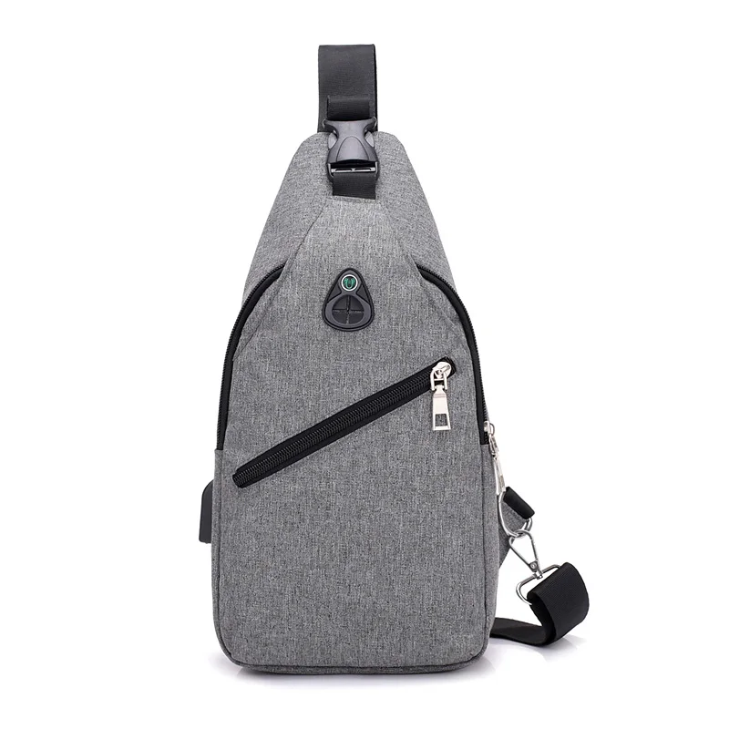 

Fashion casual men chest pack single shoulder bags USB charging chest bag crossbody bags male anti theft single strap back bag