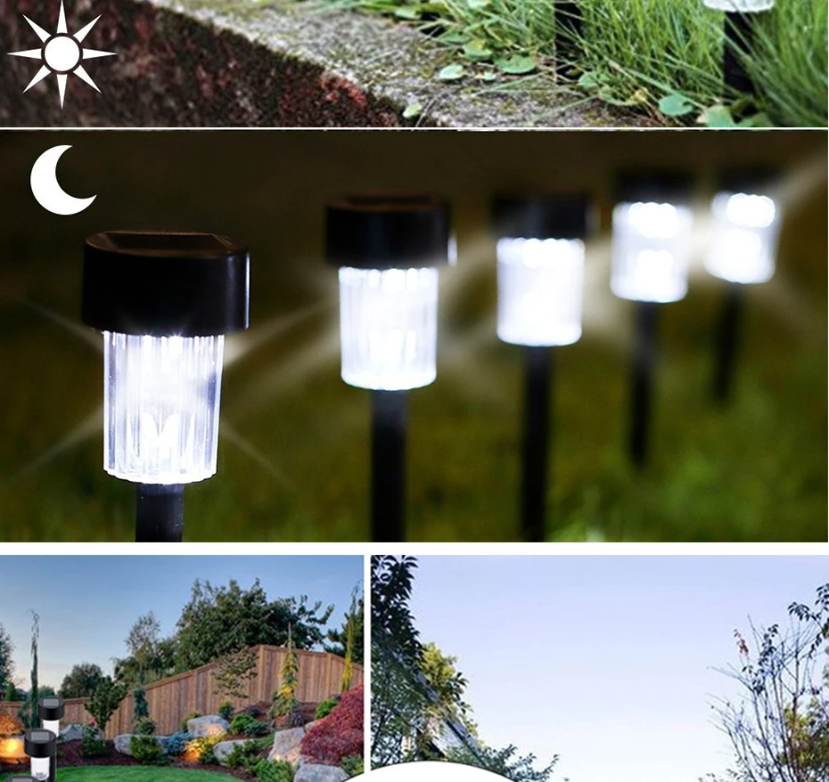 Luzes ao ar Movido a Energia Lâmpada à Prova Água sem Fio Solar Caminho Livre Jardim Dwireless Led Gramado Lâmpadas Paisagem Quintal Lanterna 10 Pçs 6 10 pçs solar caminho luzes ao ar
