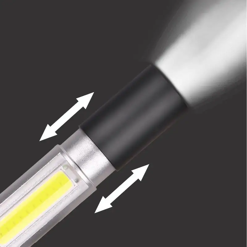 Мощный XPE COB светодиодный фонарик USB Перезаряжаемый фонарик тактический фонарь с подвесным Канатом