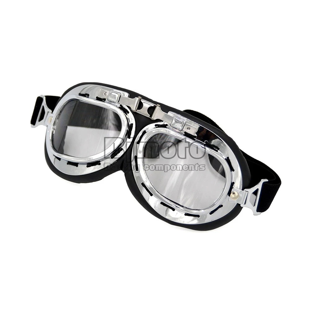 

BJMOTO Retro style motorcycle goggles dust-proof steampunk goggles black outdoors used cheap coating sport sunglasses For Harley