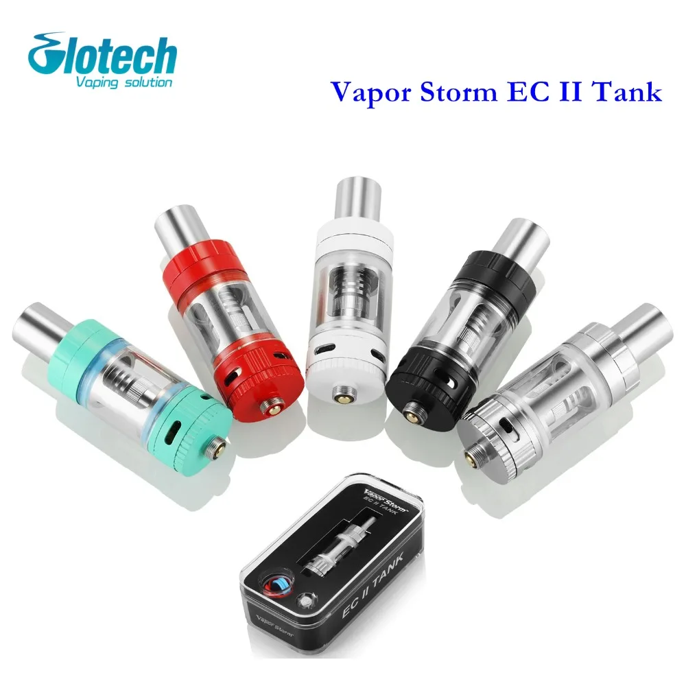 

Original New VAPOR STORM EC II Tank Atomizer Kit 0.5ohm Japanese Cotton Coil 4.5ML Capacity For Electronic Cigarette Box Mod
