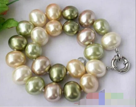 

980 multicolor RICE SOUTH SEA SHELL PEARL NECKLACE