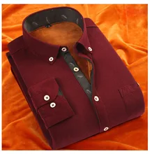 

Men's WinterLong Sleeve Shirt Casual Solid Cashmere Corduroy Warm Cotton Brand Quality Male Shirts Flannel Plus Size M-5XL