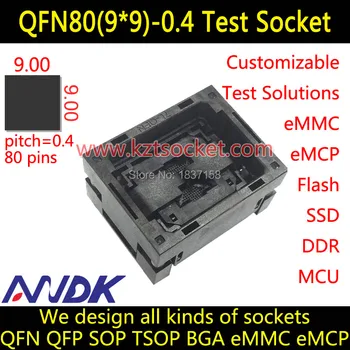 

QFN80(9x9)-0.4 Socket QFN80 Socket MLF80 Socket MLP80 Socket,Open top,NP506-080-051-SC-G