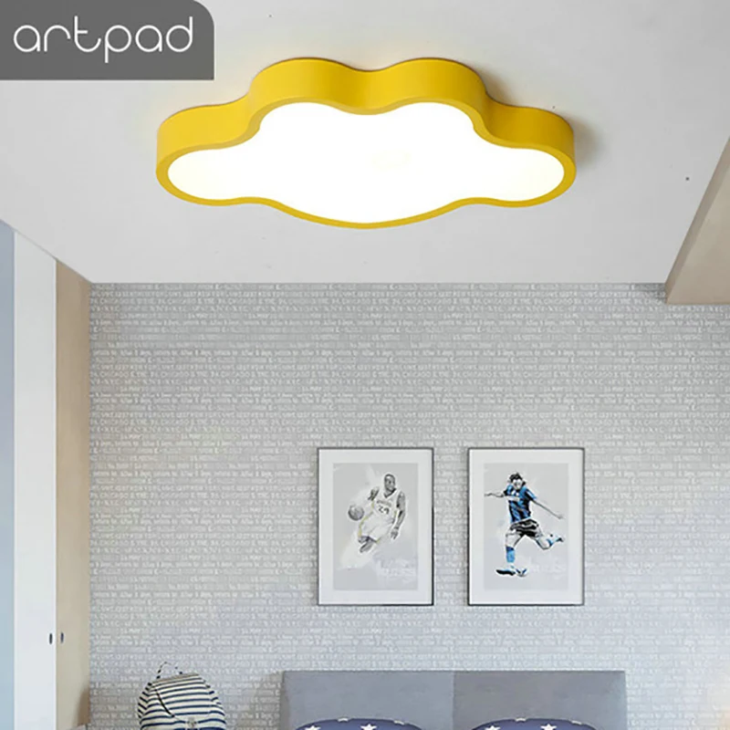 

Artpad 24W 36W Remote Control Cloud Ceiling Lamp With Dimmable White Green Pink Home Decoration Kids Ceiling Light for Bed Room