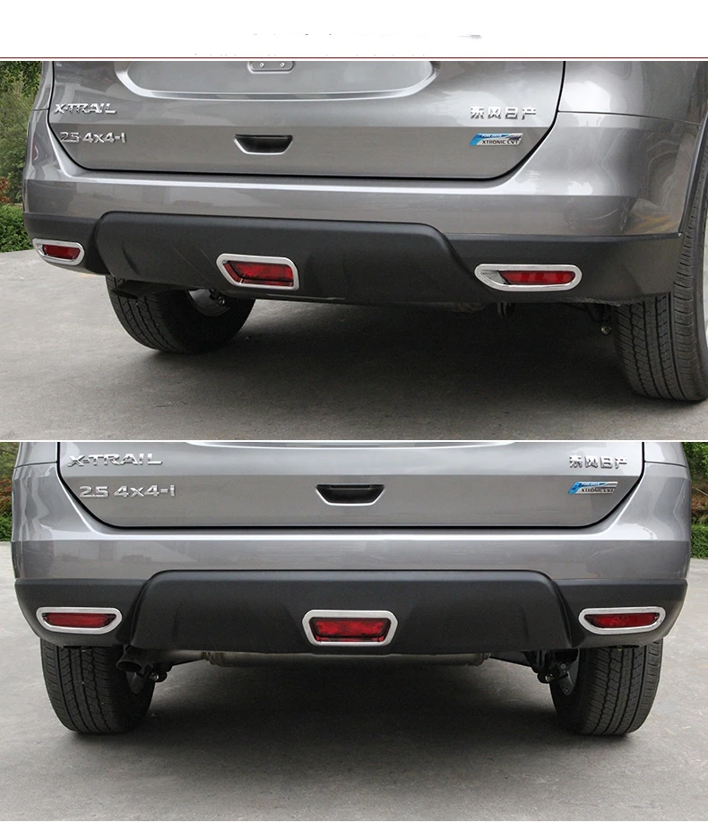 Cromo Coda Posteriore di parada del Freno Luce Della Lampada Della Copertura recorte por Nissan x-trail Rogue T32 2014 2015 2016