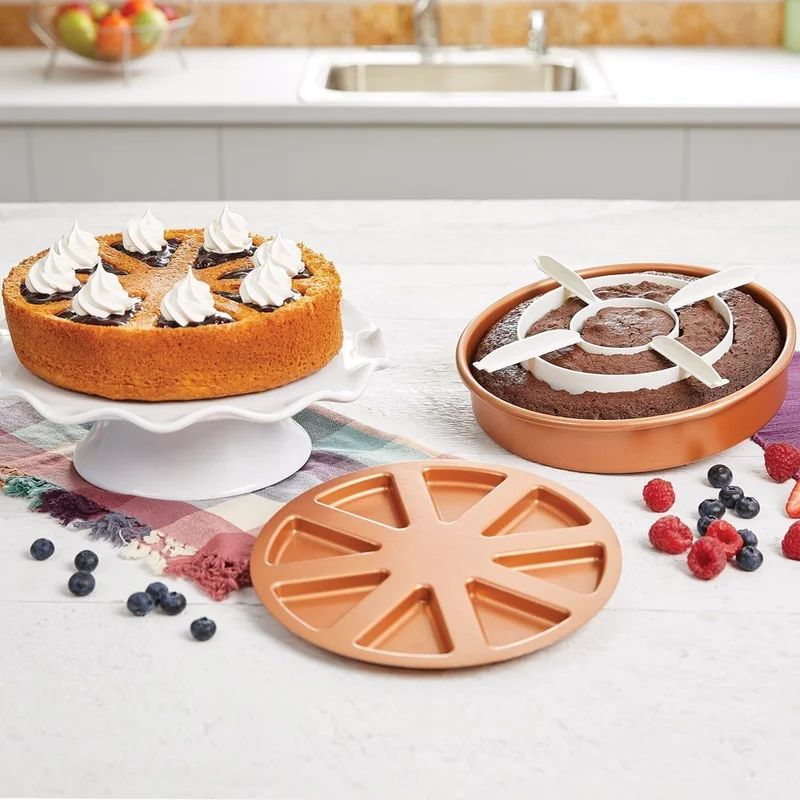

U-Miss 3pcs Cake Mold Copper Pan Chef Perfect Baking Cake Pan Magic Middle Pockets Cutters Baking Kitchen Tools DIY
