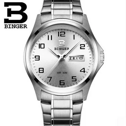 

High Quality BINGER Fashion Simple Quartz Watch For Men Brand Casual Leather Wristwatches Relogio Masculino Original Box B-3052M