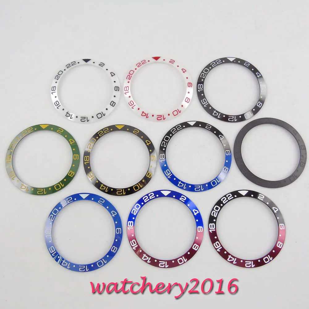 

High quality 38mm black blue white green New Titanium ceramic bezel insert for 40mm submariner men's watch