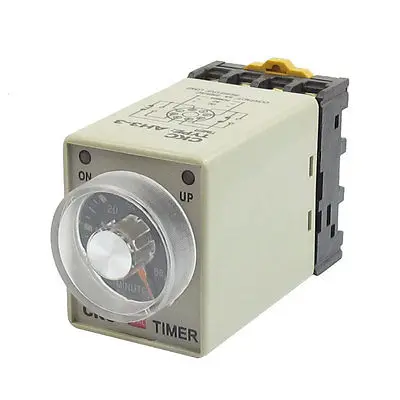 

110VAC 8 Pin 0-60 Minute Rail Mount AH3-3 Delay Timer Time Relay w Socket