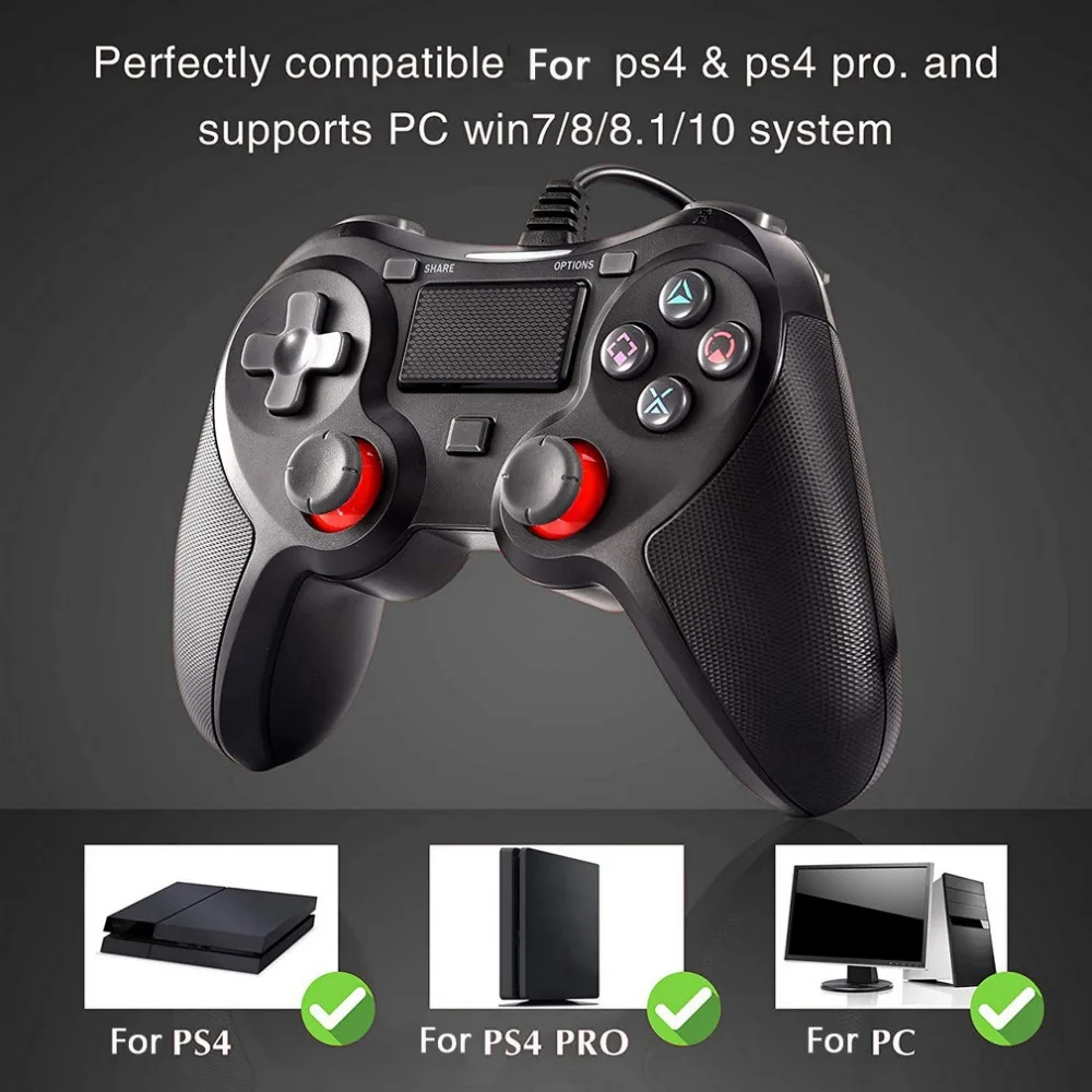 Для PS4 игровой контроллер 1,5 м USB проводной геймпад для Playstation 4 консоли Dualshock 4 игровые устройства с джойстиком несколько вибрации играть