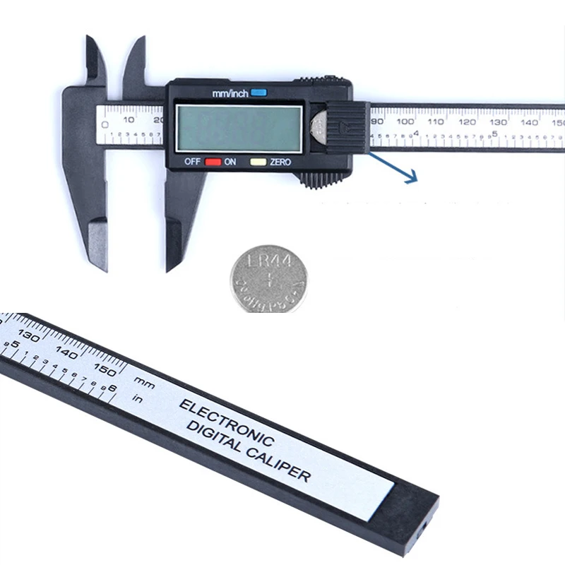 0~ 150 мм(6 дюймов) ЖК-дисплей цифровой Электронный штангенциркуль микрометр измерительный инструмент пластик с прозрачная коробка