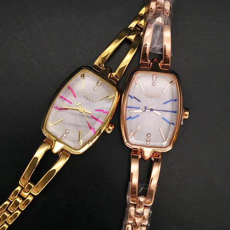 

Julius Women's Watch Japan Quartz Hours Fine Fashion Dress Metal Band Bracelet Shell Birthday Girl Christmas Mother's Gift Box