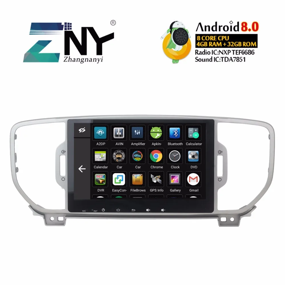 Best 9" Android 9.0 Car Stereo 2 Din Auto Radio For Kia Sportage 2016 2017 2018 Multimedia GPS Navigation 4+32 GB No DVD Gift Camera 2