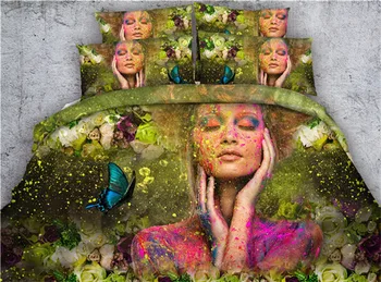 

All kinds Beauty print bedding sets 4pcs blanket cover set