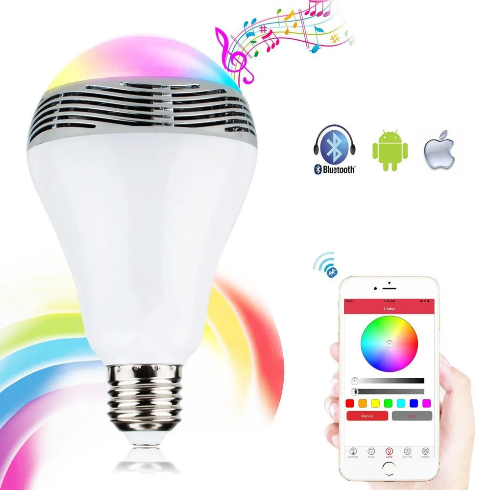 New E27 Remote Speaker Bulb Android iPhoneapp Bluetooth common LED 220V