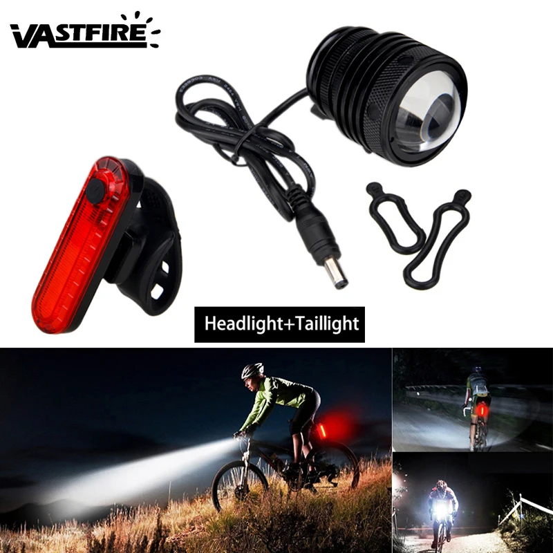 Bike Headlight LED Cycling Head Front Lights Back Safety Laser Rear Light