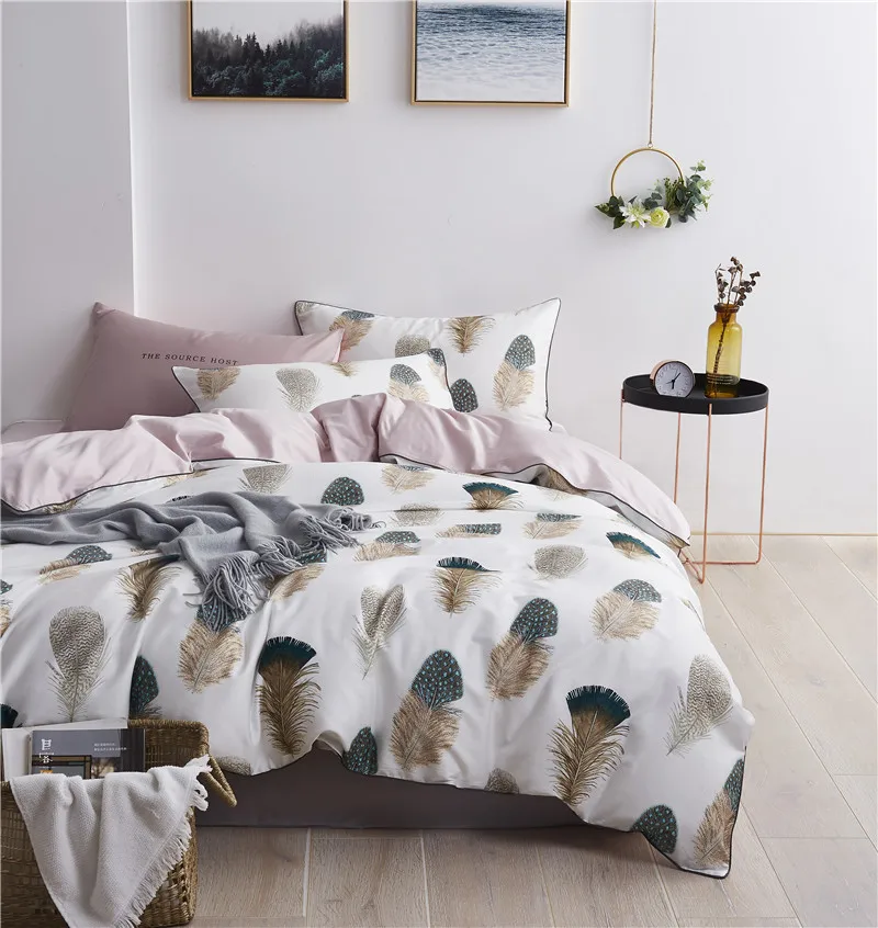 Soft Duvet Cover Fitted - Bed sheet set Flamingo Paisley Bedding Queen King size 4Pieces - 100 % Egyptian Cotton - Image 4