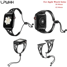LPWHH Metal Stainless Steel For Apple Watchband S Type Watch Strap Rose Gold Black Silver Fashion Bracelet For Iwatch Strapes