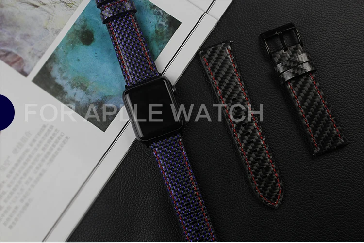 Для Apple Watch Series 4 Band настоящий углепластиковый футляр для часов Ремешки для Apple Watch Series 1 2 3 iWatch 38-4 мм мужской браслет на запястье