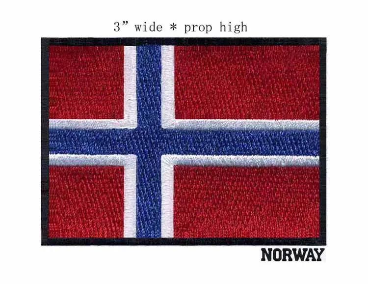 

Norway 3" wide embroidery flag patch for embroidered iron on appliques/clothes iron/A blue white cross