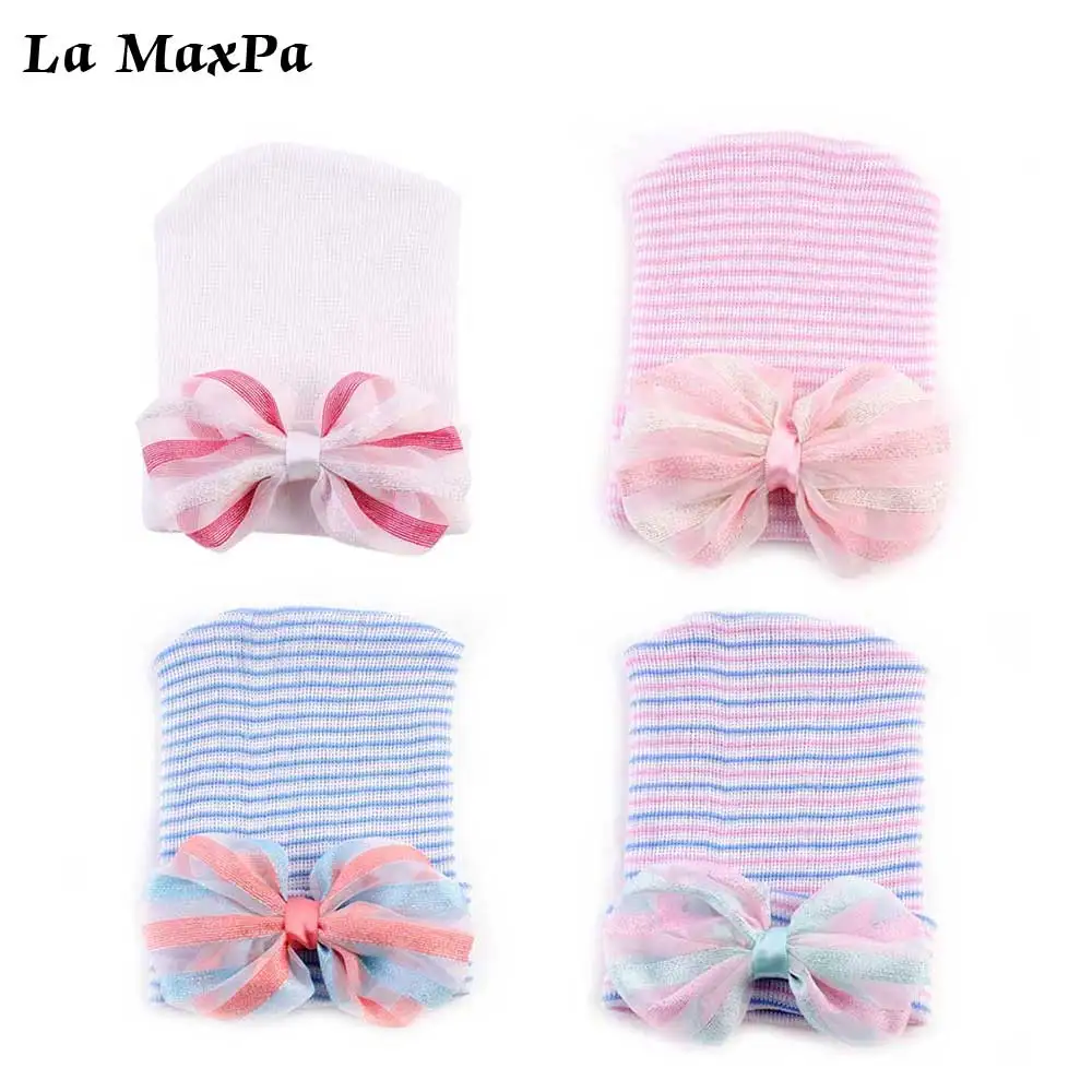 

1pcs Newborn Baby Girl Boy Hat Cotton Beanie With Multicolor Bow Infant Soft Knitted Bowtie Caps Baby Toddler Bowknot Hat