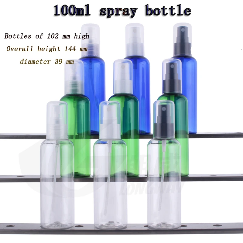 

free shipping Capacity 100ml 30pcs/lot Rounded shoulders full cover spray bottles, plastic sample sub-bottling, spray bottle