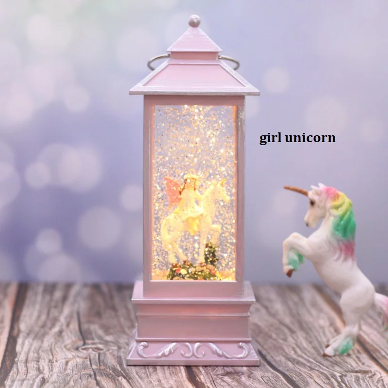 2019 ins Снежинка ночник USB кристалл снег легкий ветер единорог Фея девочка