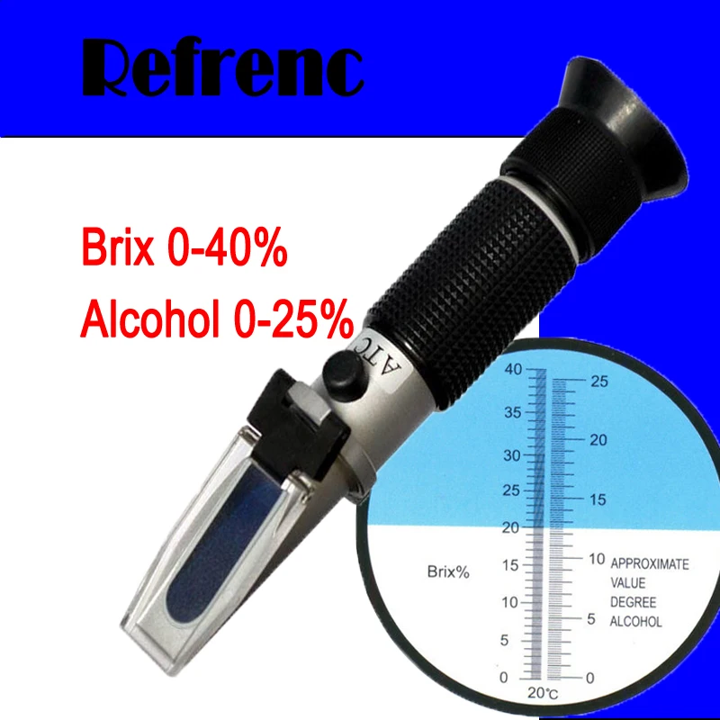

2017 New Brand 0~40% Brix 0~25% Alcohol Wort Specific Gravity Refractometer Beer Fruit Juice Wine Sugar Test Meter
