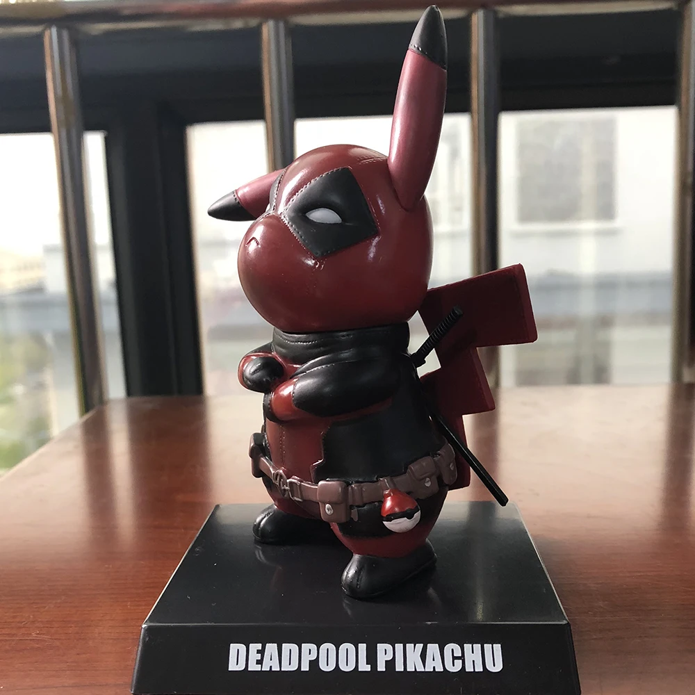 Deadpool Pikachu Figure Toy - Cosplay Pikapool Superhero Collectible for Boys, Girls, Men, Women - Ideal for Carnival, Christmas, New Year Gifts image 3