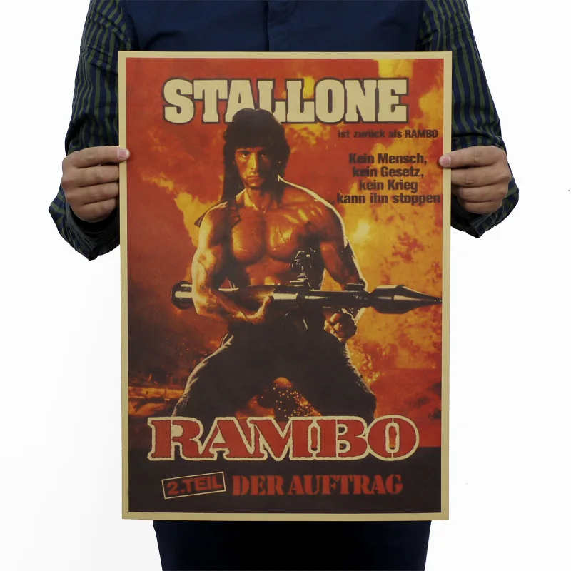Первая кровь/Рэмбо классический Stallone фильм/крафт-бумага/Бар плакат/Ретро плакат/декоративная живопись 51x35,5 см