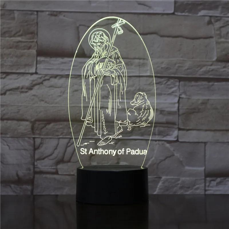 Christian Jesus Disciple Usb 3D St Anthony Of Padue Touch цветная лампа сенсорный светильник новые подарки