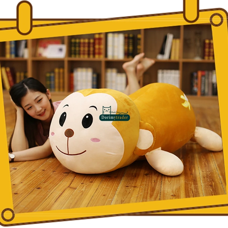Dorimytrader Big Soft Kawaii Monkey  Plush Pillow Doll Stuffed Soft Giant Cartoon Animals Monkeys Toys 100cm 39inch DY61763 (21)