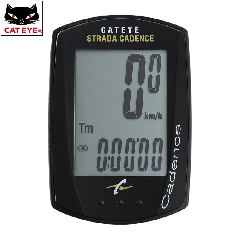 

CATEYE Cycling Bike Speedview STRADA CADENCE CC-RD200 Wired GPS Cycling Bike Computer Speedometer Sets With 9 Functions Black