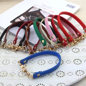 

D38 32CM handbag handle Short style Imitation leather PU belt Delicate small clasp snap hook DIY Hand bag accessories 4pcs/lot