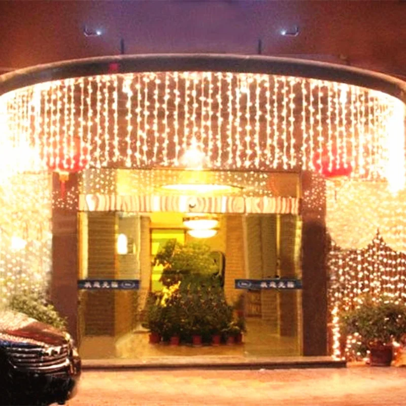 

10 x 0.65M 320 LED Outdoor Home Warm White Christmas Decorative xmas String Fairy Curtain Garlands Party Lights For Wedding
