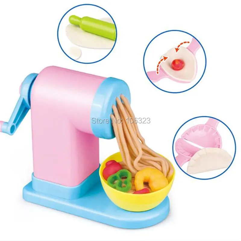 Molde de Argila de Cor Máquina de Macarrão Fabricante de Bolinhos Brinquedo de Comida Kit de Ferramentas de Modelagem de Plasticina de Cozinheiro Novo Tóxico Chinesa Playdough 3d Não 6 kit de ferramentas de modelagem de plasticina