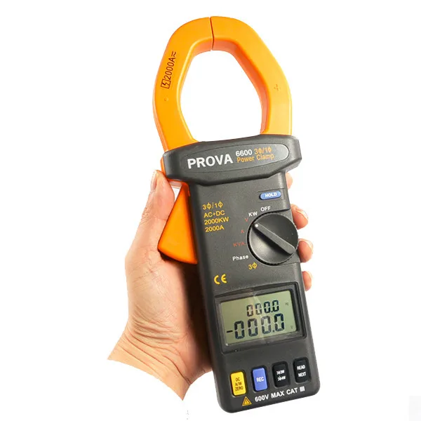 PROVA-6600 3 фазовый измеритель мощности с зажимом