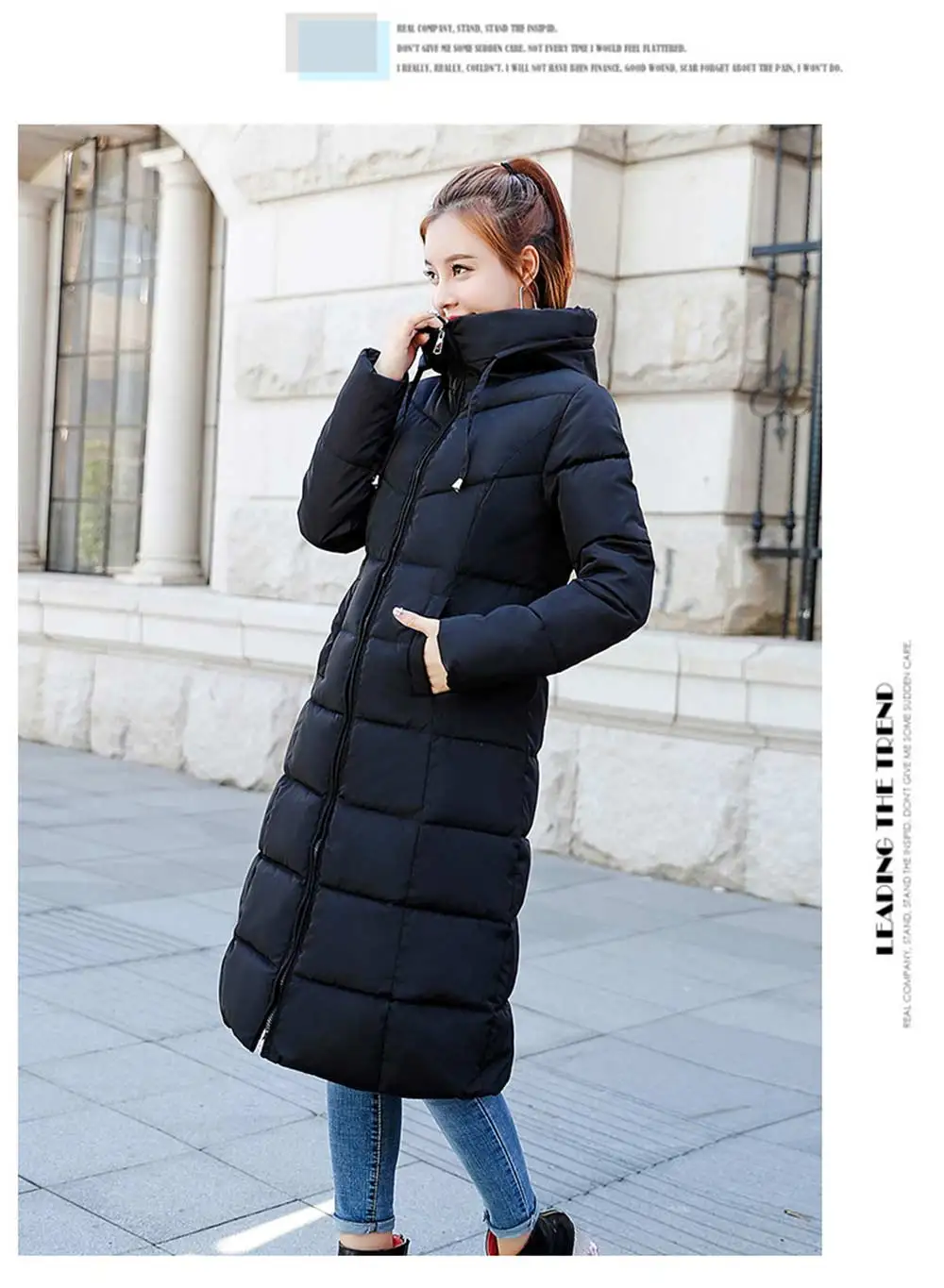PinkyIsBlack размера плюс 6XL зимняя куртка женская с капюшоном заниженный ватный пуховик Женская длинная парка с хлопковой подкладкой Зимнее пальто для женщин