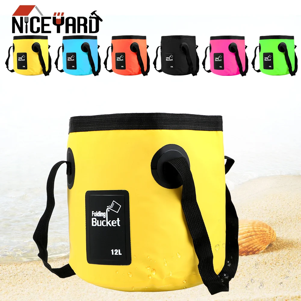

NICEYARD 12L Foldable Water Bucket Car Wash Bucket Multifunction Bowl Sink Washing Bag Folding Bucket Portable Outdoor Travel