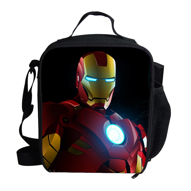 

2015 Fashion Cute Cartoon Character Lunch Bag For Kids The Avengers Hulk Ironman Cooler Lunch Bag For Children School Boys Girls