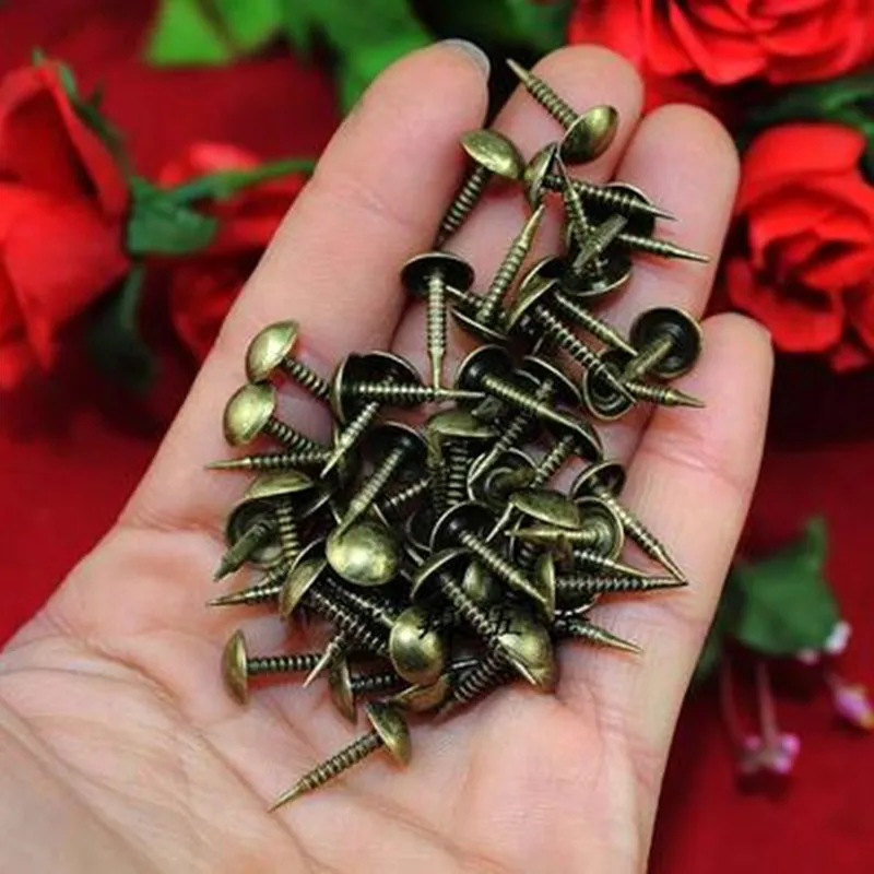 100Pcs-Antique-Bronze-Tone-Upholstery-Nail-Decorative-Upholstery-Tacks-Stud-Wooden-Box-Case-Furniture-Nails-Pushpin