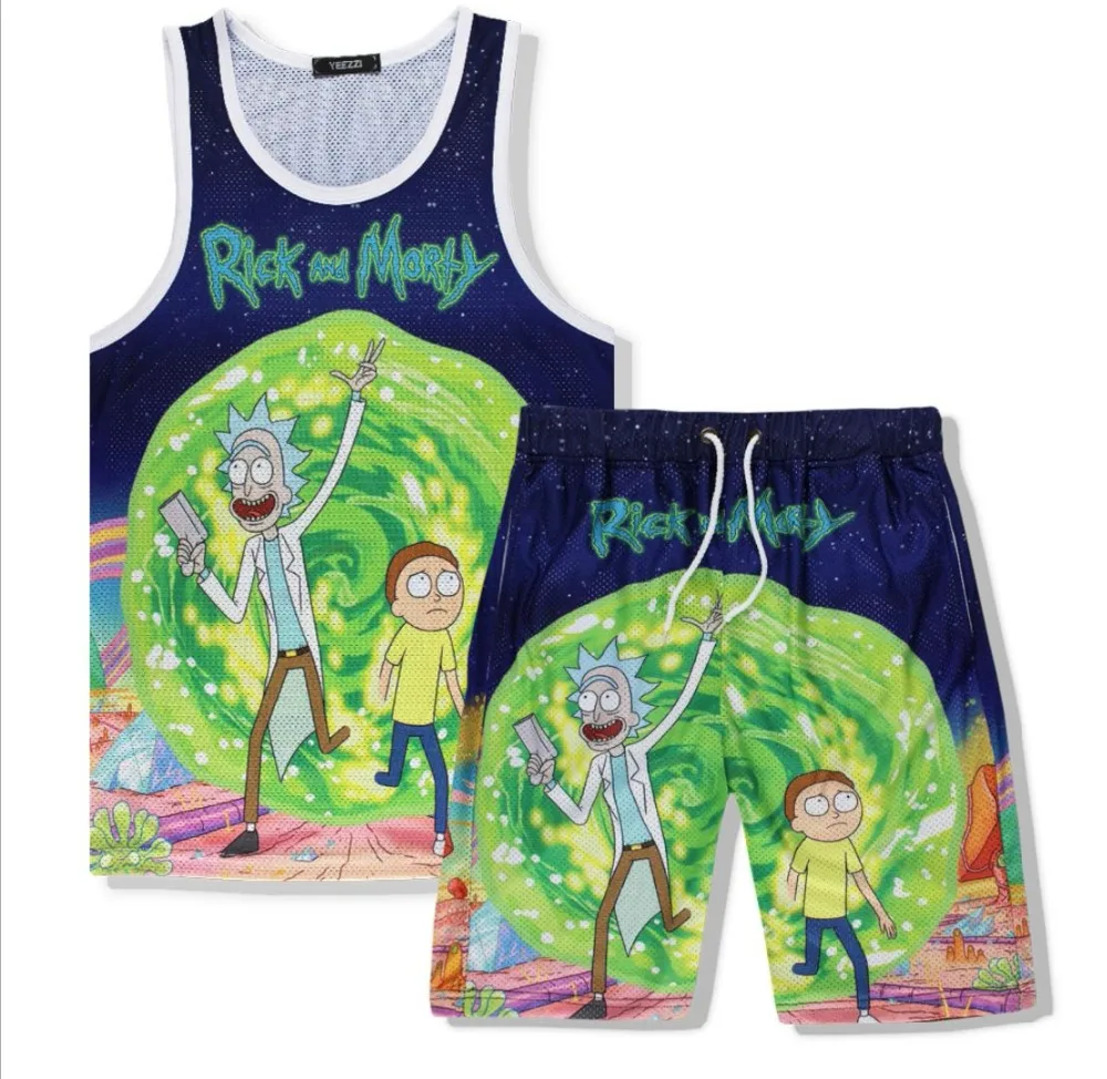 ريك و morty szblaze ماركة عارضة للجنسين 3d الطباعة عارضة السراويل تنفس الصيف الكرتون طباعة رجل كمال الأجسام قصيرة بانت